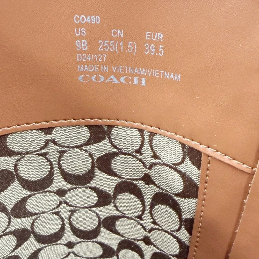 Coach Faith Riding Boots Walnut Brown Leather Lug Knee High Sole Sz 9 - Picture 11 of 11